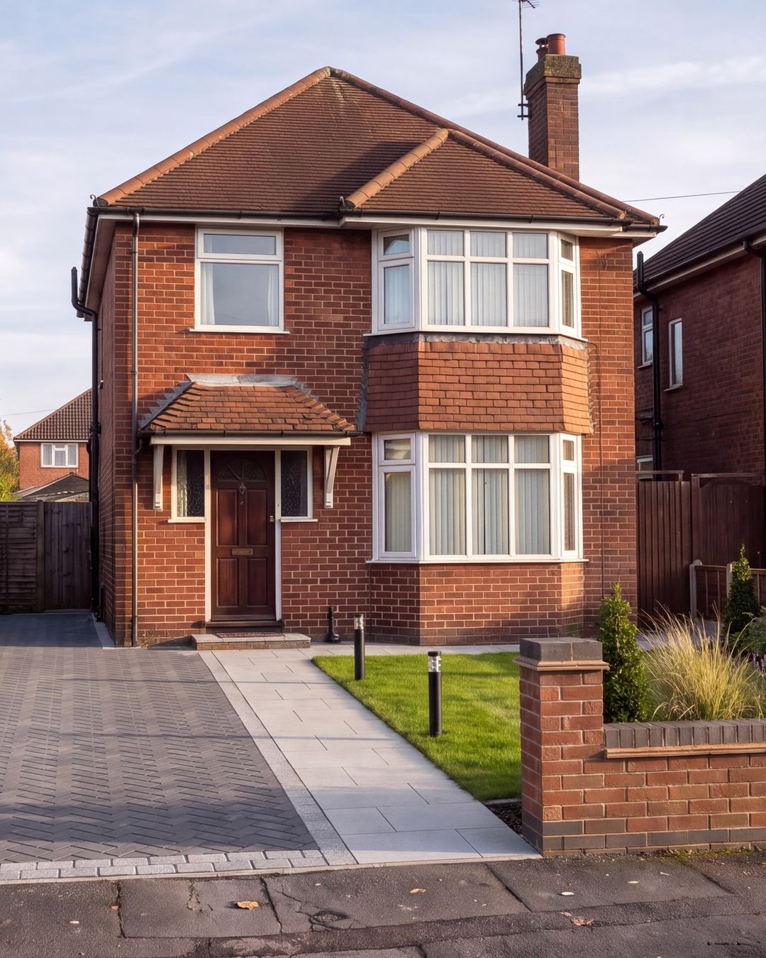 After concept: the finished driveway, with a space for the trade’s logo in the corner.